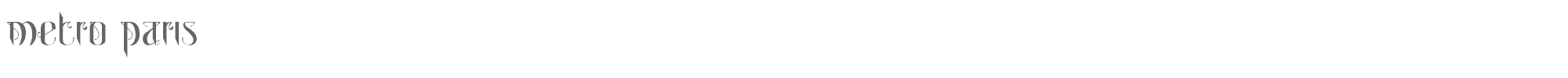 Sample characters Metro Paris Font